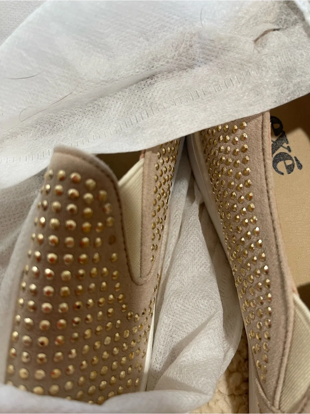 EXE by Tsakiris Mallas Beige Embellished Slip-On Sneakers | EU 39 ✨